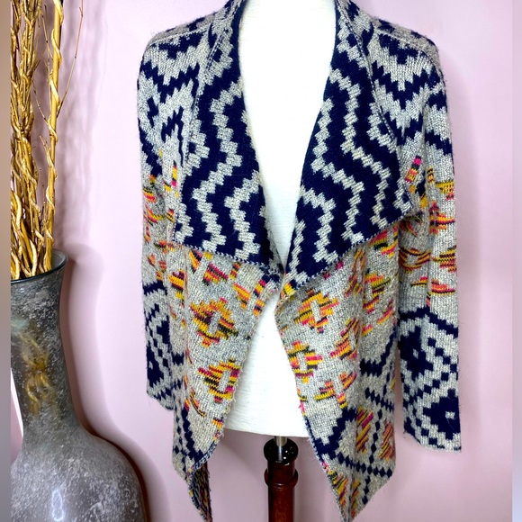 NWOT John Fashion tribal Aztec open sweater jkt sz S - Picture 3 of 10